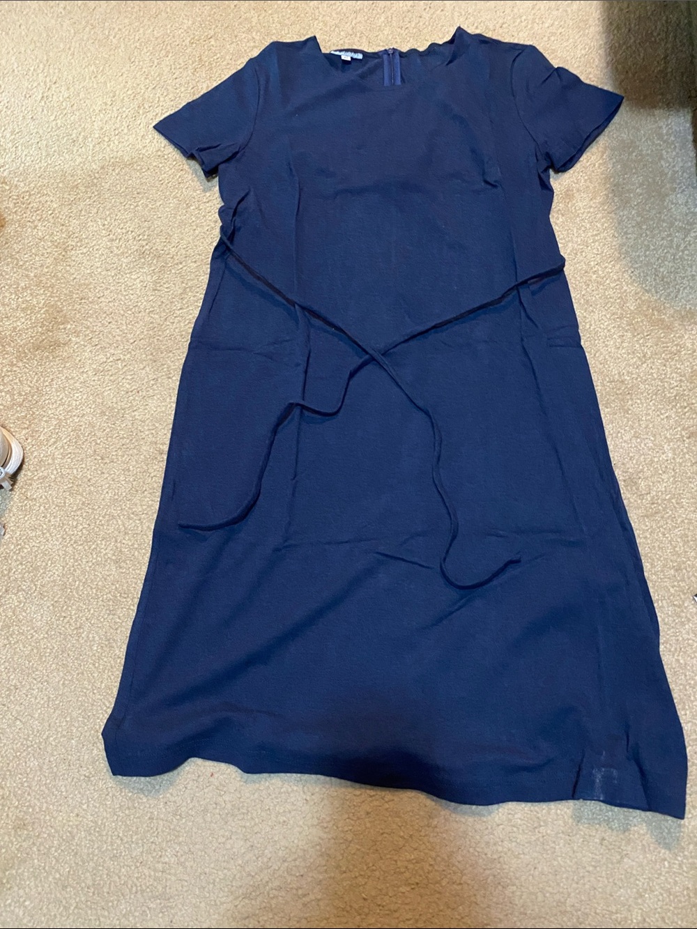 Mimi Maternity Women’s Navy Short Sleeve Tie-Waist Dress